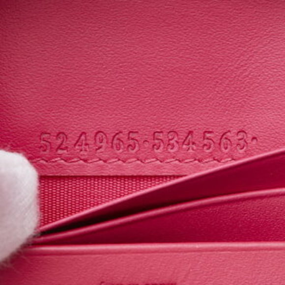 Gucci SEGA GUCCY Bifold Wallet Pink Leather - Picture 8 of 8